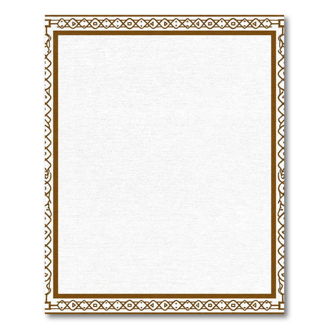 Brown Geometric Border Square Rug
