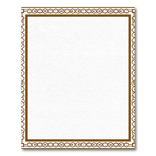 Brown Geometric Border Square Rug