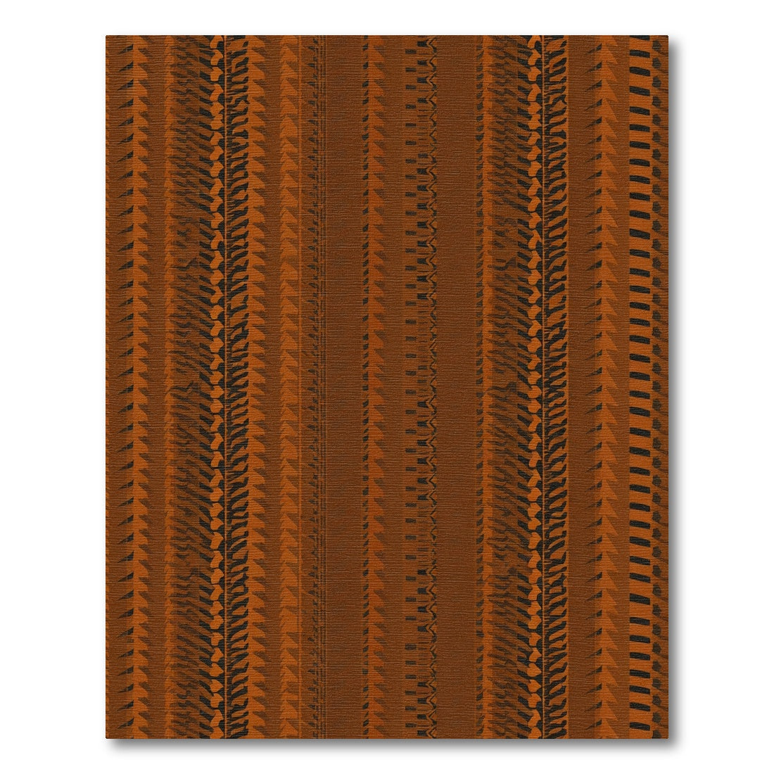 Earthy Orange Vertical Stripe Collage Rug