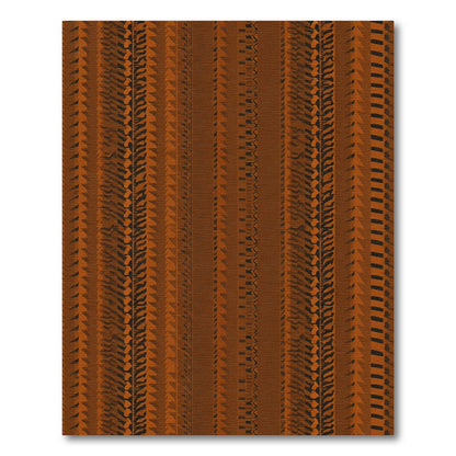 Earthy Orange Vertical Stripe Collage Rug