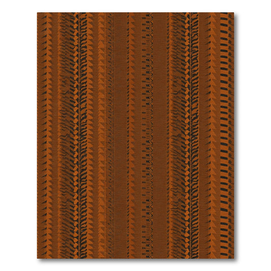 Earthy Orange Vertical Stripe Collage Rug