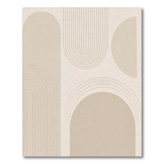 Geometric Modern Beige and Neutral Beige Geometric Arch Area Rug