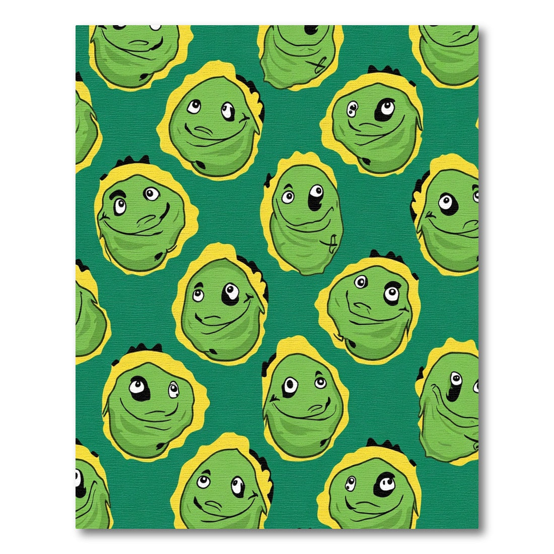 Cute Green Alien Faces Repeating Rug