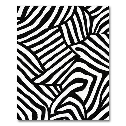 Chic Black White Zebra Stripes Rug