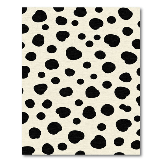 Cream Black Spotted Irregular Scatter Rug