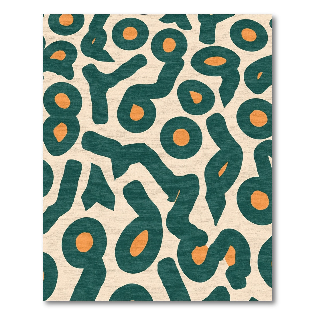 Teal Orange Abstract Amoeba Rug