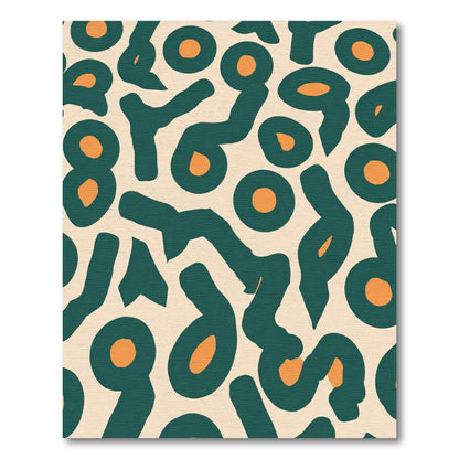 Teal Orange Abstract Amoeba Rug