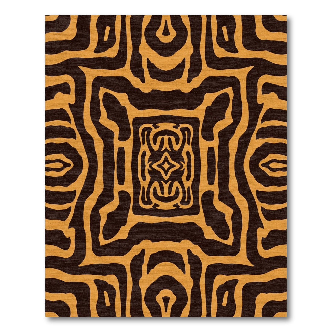 Amber Brown Organic Abstract Rug