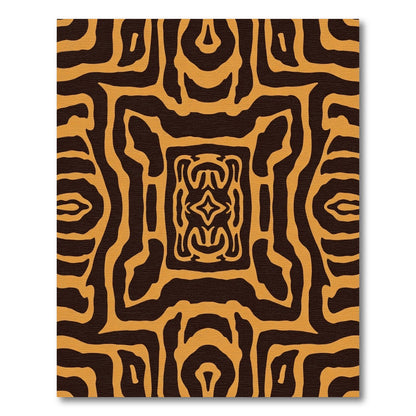 Amber Brown Organic Abstract Rug