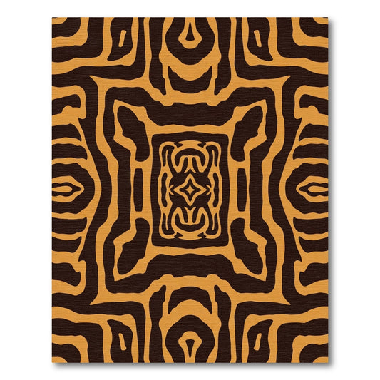 Amber Brown Organic Abstract Rug