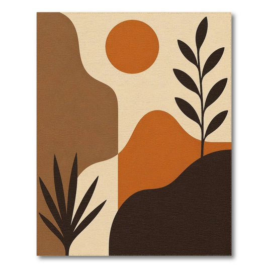 Abstract Area Abstract Brown Tan Area Rug
