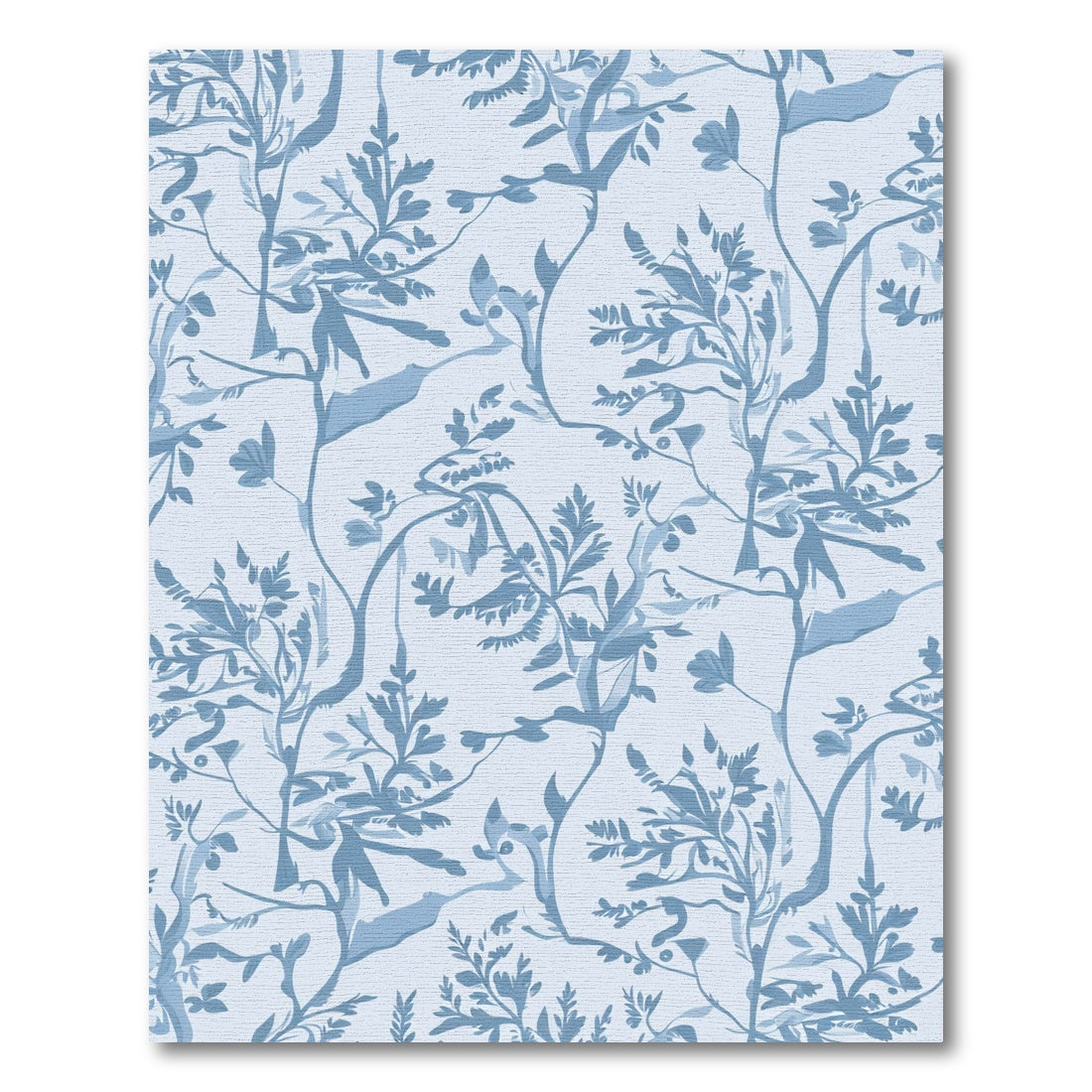Light Blue Botanical Vine Art Rug