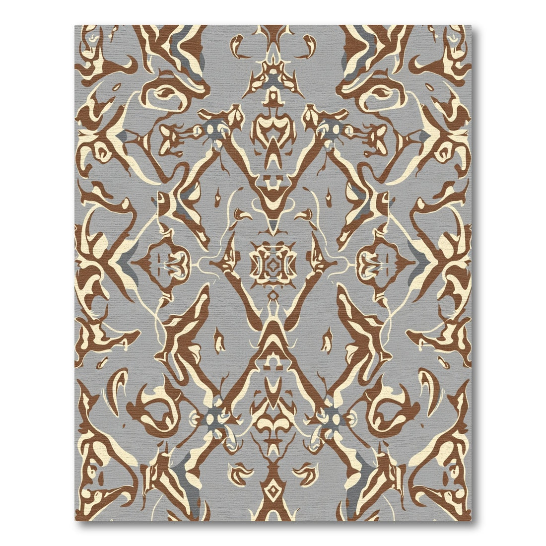 Earthy Neutral Swirl Abstract Medallion Rug