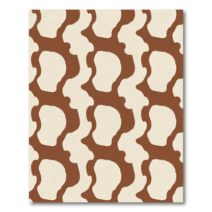 Brown Cream Abstract Cow Spot Rug