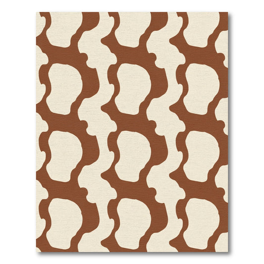 Brown Cream Abstract Cow Spot Rug