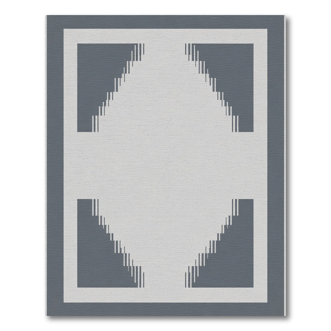 Modern Gray Geometric Tiered Design Rug