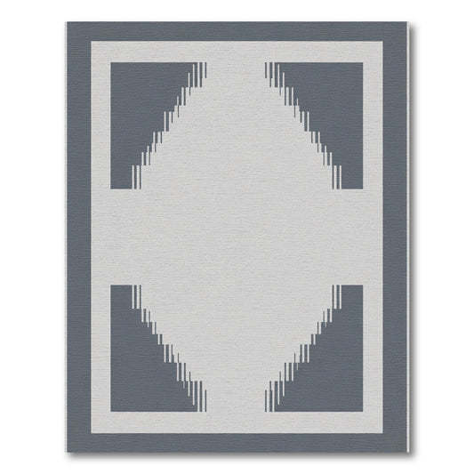 Modern Gray Geometric Tiered Design Rug