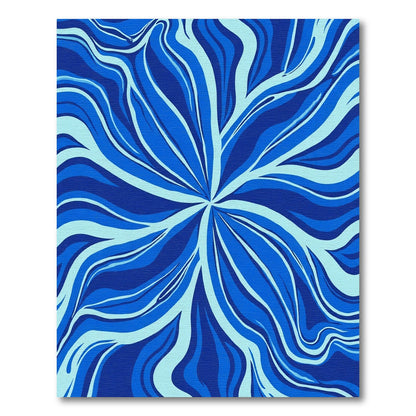 Abstract Swirls Deep Blue Ocean Rug
