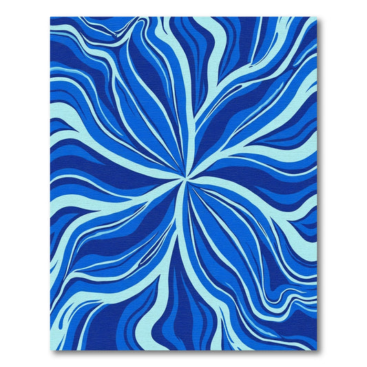 Abstract Swirls Deep Blue Ocean Rug