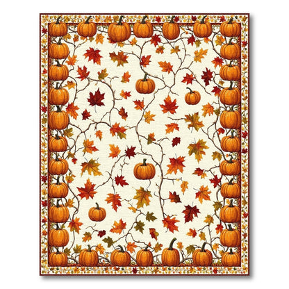 Autumn Rustic Farmhouse Autumn Pumpkin Harvest Area Rug