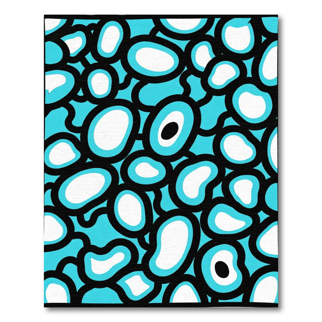 Abstract Aqua Organic Blob Collage Rug