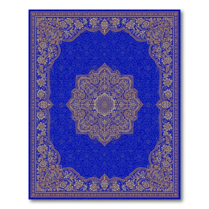 Traditional Persian Blue Gold Traditional Persian Area Rug