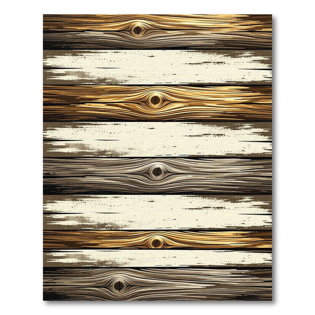 Golden Brown Wood Grain Stripes Rug