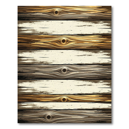 Golden Brown Wood Grain Stripes Rug