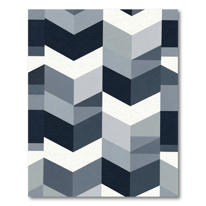 Modern Gray Chevron Geometric Rug