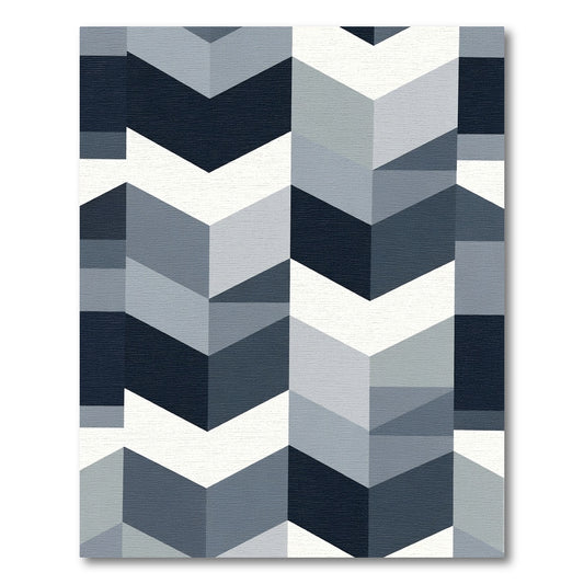 Modern Gray Chevron Geometric Rug