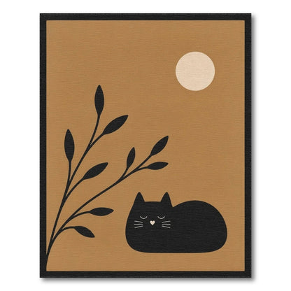Sleeping Black Cat Area Rug