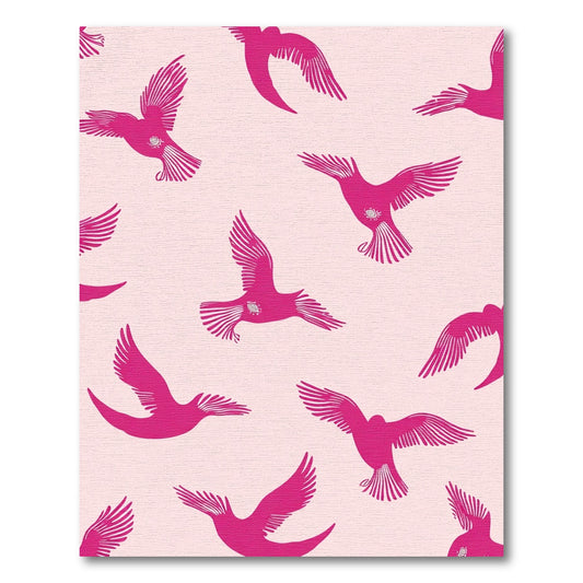 Pink Flying Birds Repeating Image Rug