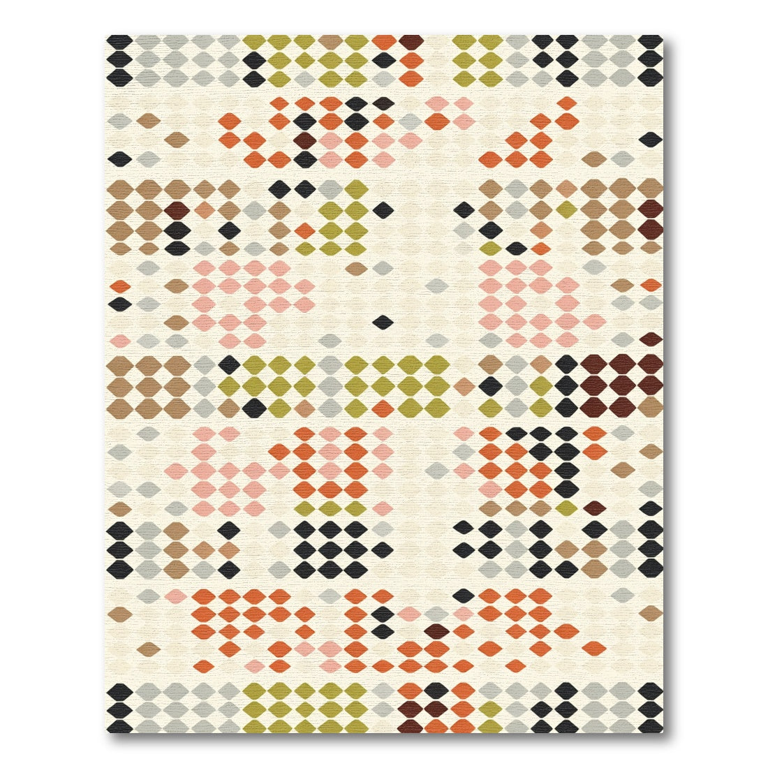 Pixelated Diamond Collage Rug