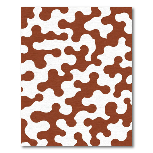 Brown White Organic Abstract Blend Rug