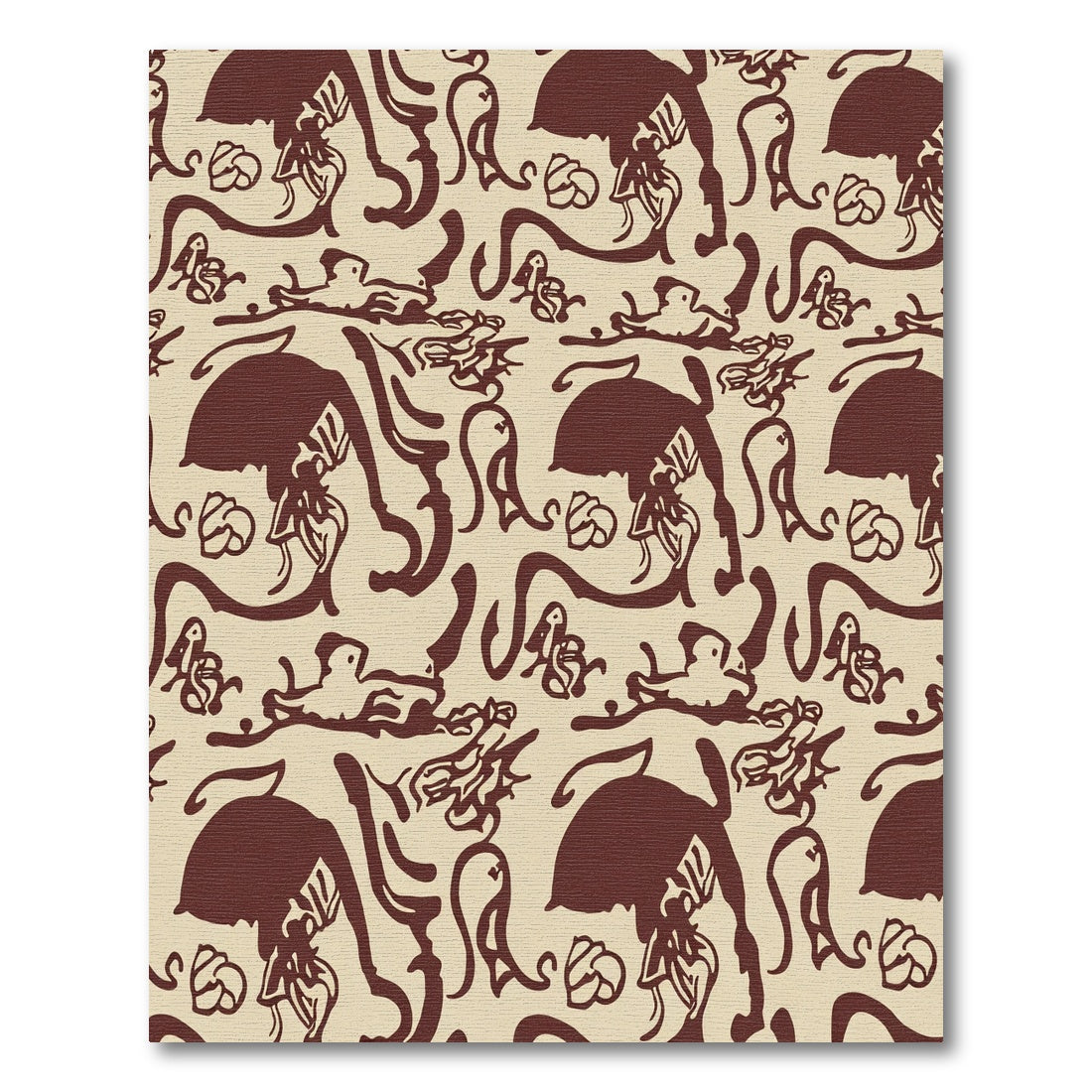 Crimson Silhouette Organic Flow Rug