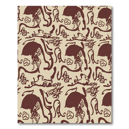 Crimson Silhouette Organic Flow Rug