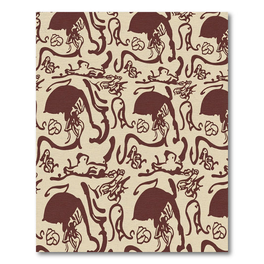 Crimson Silhouette Organic Flow Rug