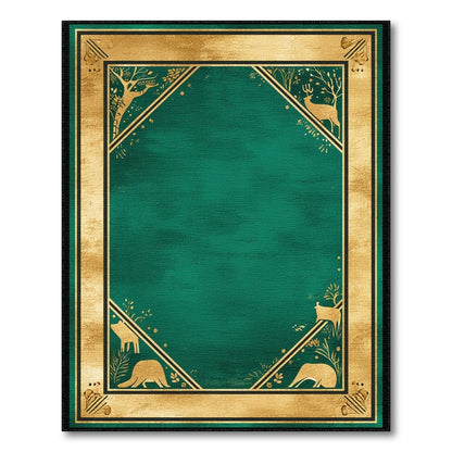 Green Woodland Wildlife Area Rug