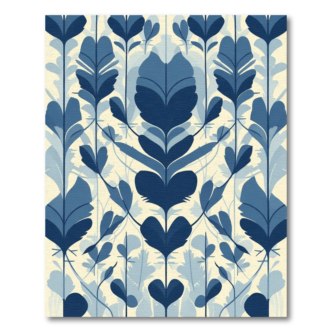 Blue Forest Botanical Silhouette Rug