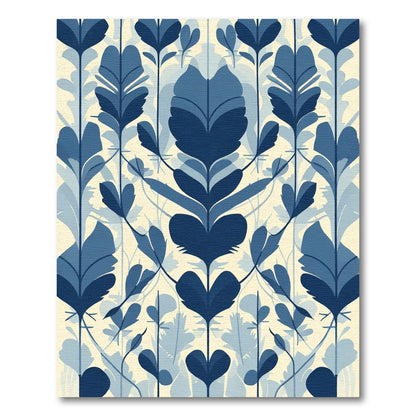 Blue Forest Botanical Silhouette Rug