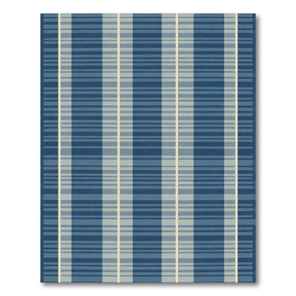 Navy Blue Wide Stripe Rug