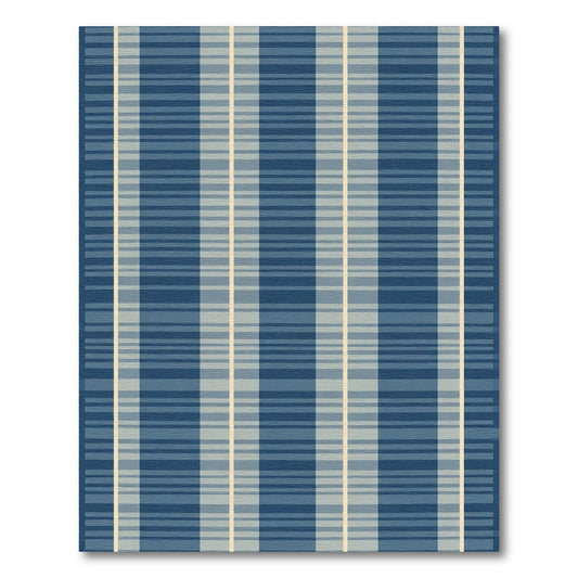Navy Blue Wide Stripe Rug