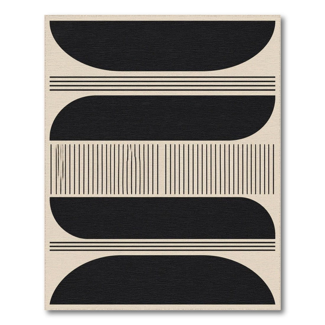 Black Geometric Arches Area Rug