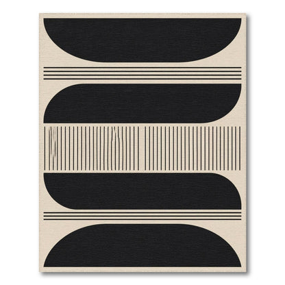 Black Geometric Arches Area Rug