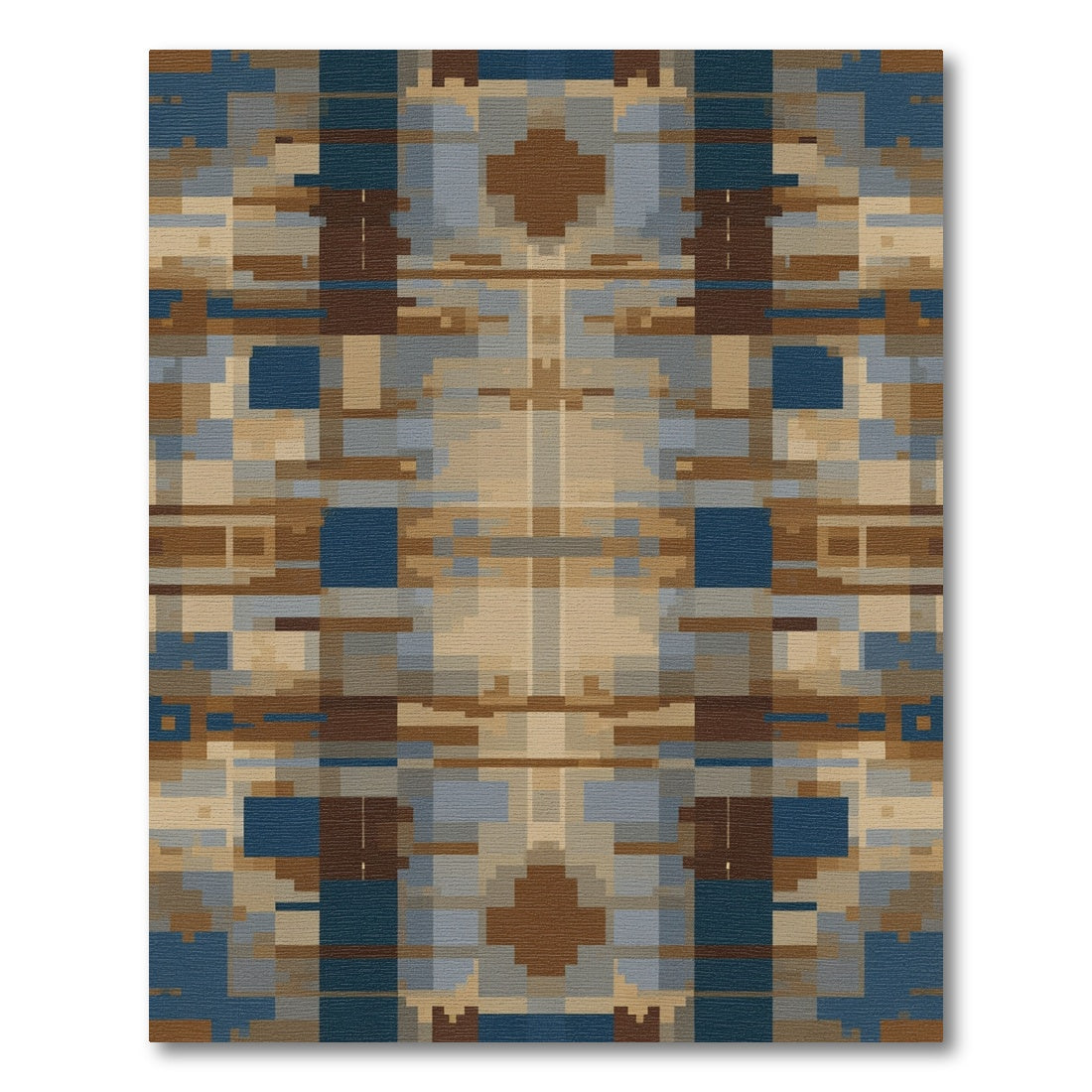 Earthy Khaki Geometric Horizon Lines Rug