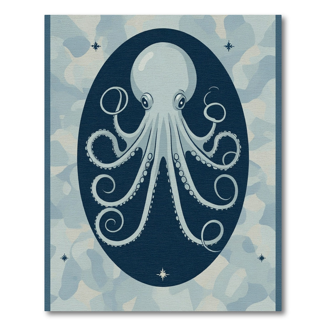 Navy Blue Octopus Celestial Swirl Rug