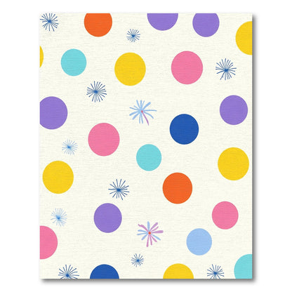 Vibrant Polka Dot Starburst Scatter Rug