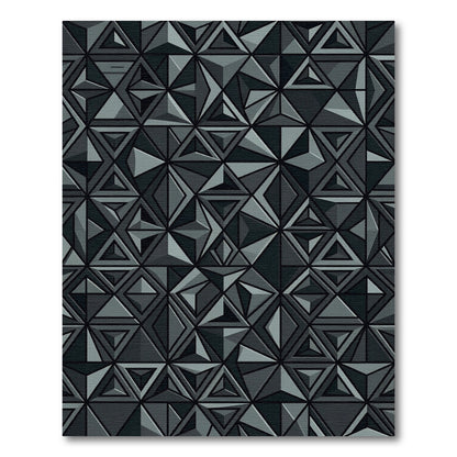 Geometrical Gray Faceted Composition Rug