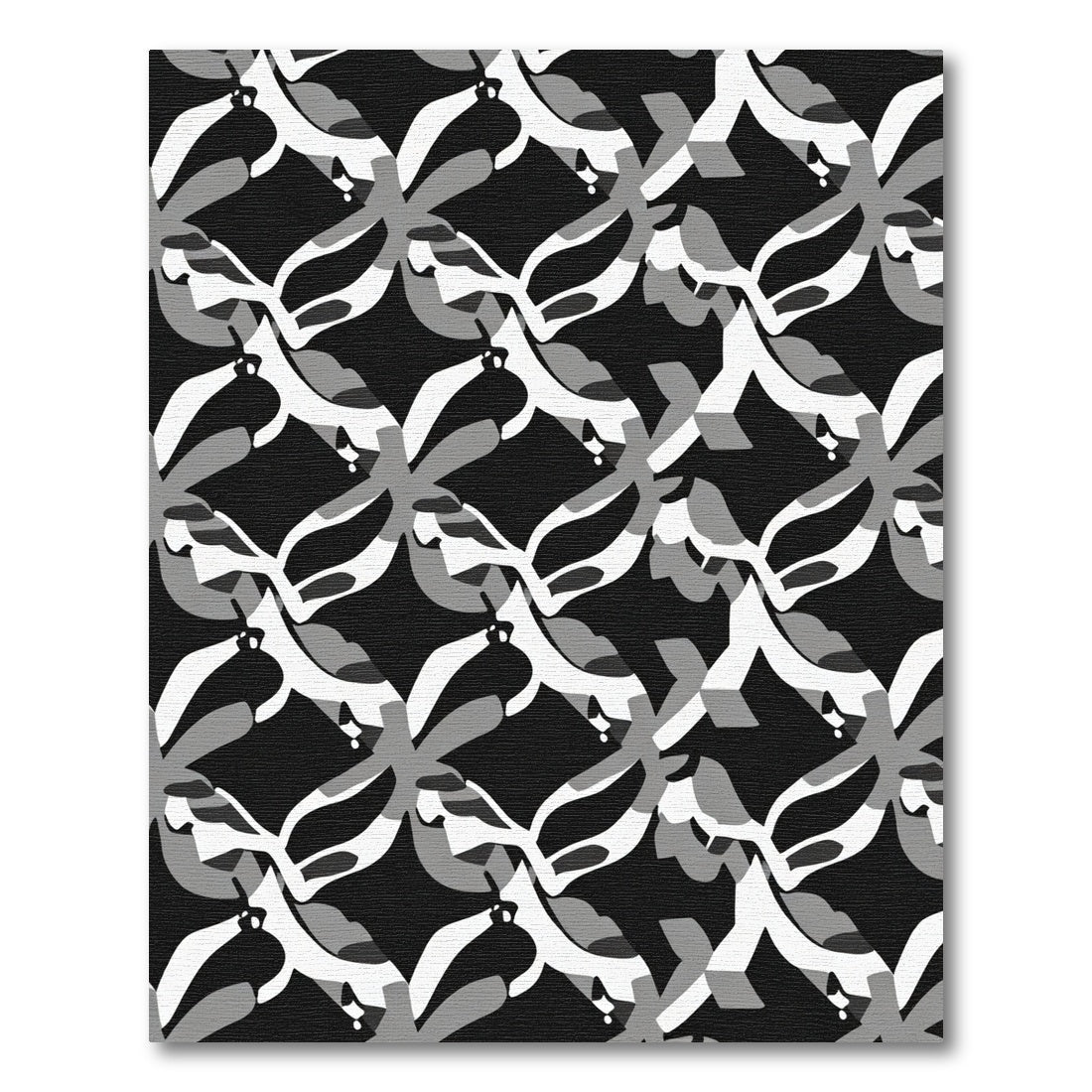 Monochromatic Abstract Interlocking Forms Rug
