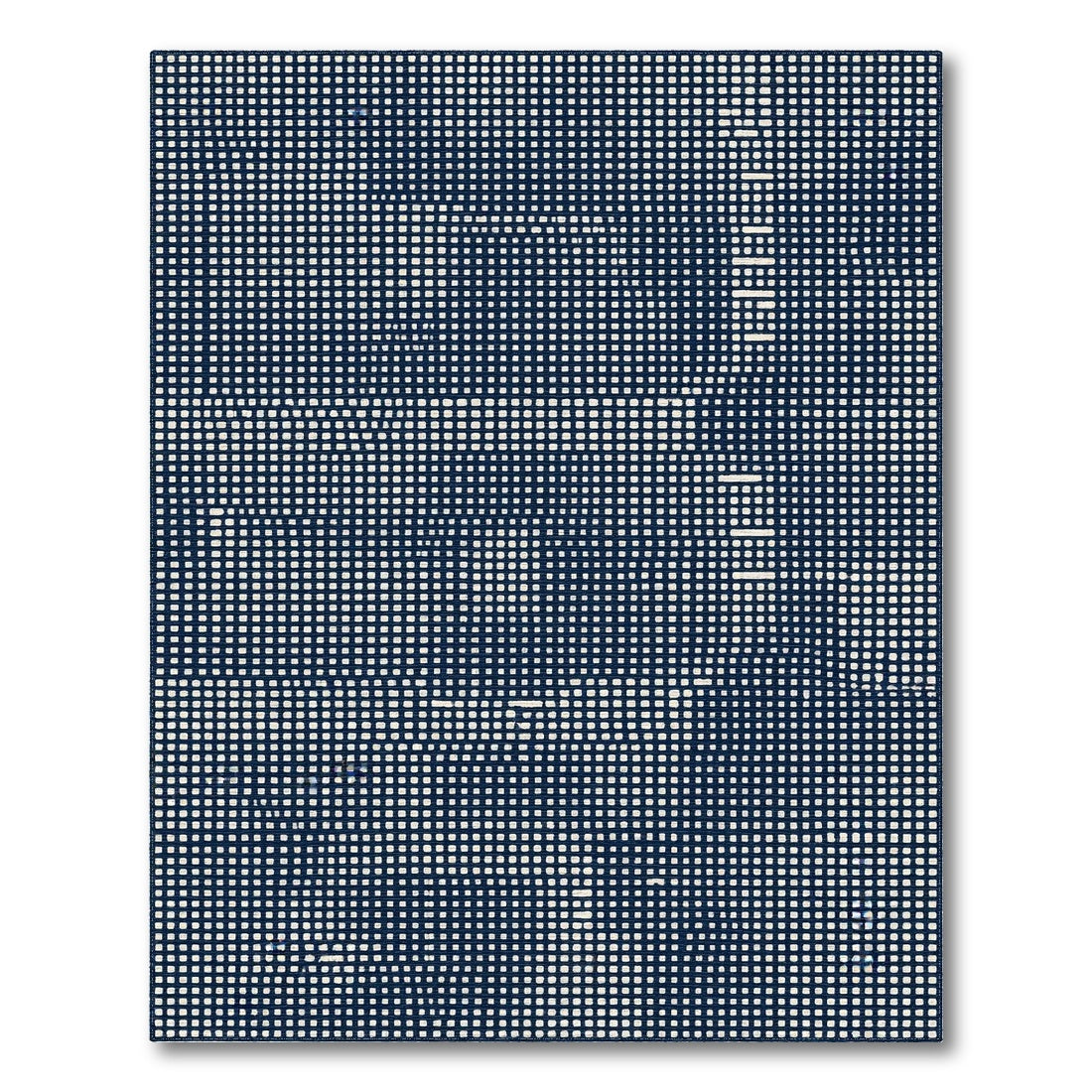Navy Blue Geometric Dot Area Rug